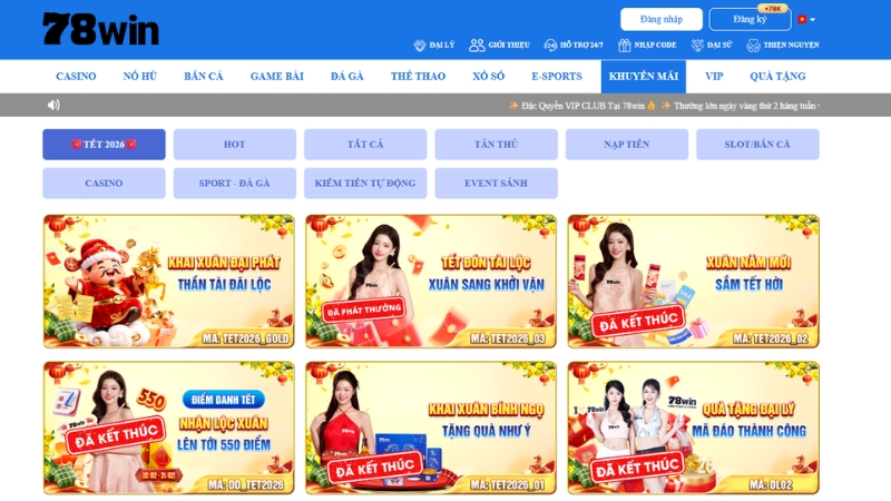 Khuyến Mãi 78WIN 2026 – Tổng Hợp Ưu Đãi Mới Nhất Hôm Nay